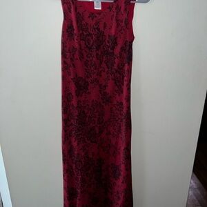 Studio I Red and Black Floral Maxi Dress